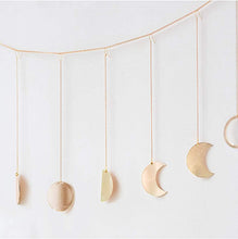 Load image into Gallery viewer, Moon Phases Wall Hanging with Metal Chains
