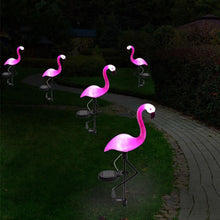 Load image into Gallery viewer, Solar Powered Pink Flamingo Lawn Lamp Garden Decor
