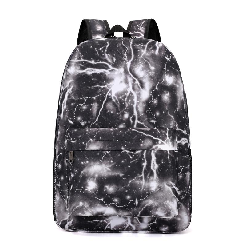 Fashion Galaxy Lightning Sky Printing Schoolbags