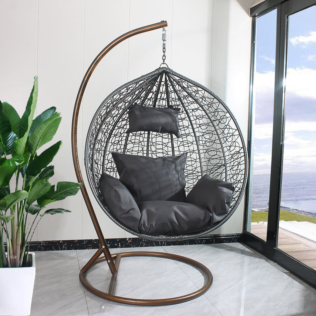 egg chair outdoor black