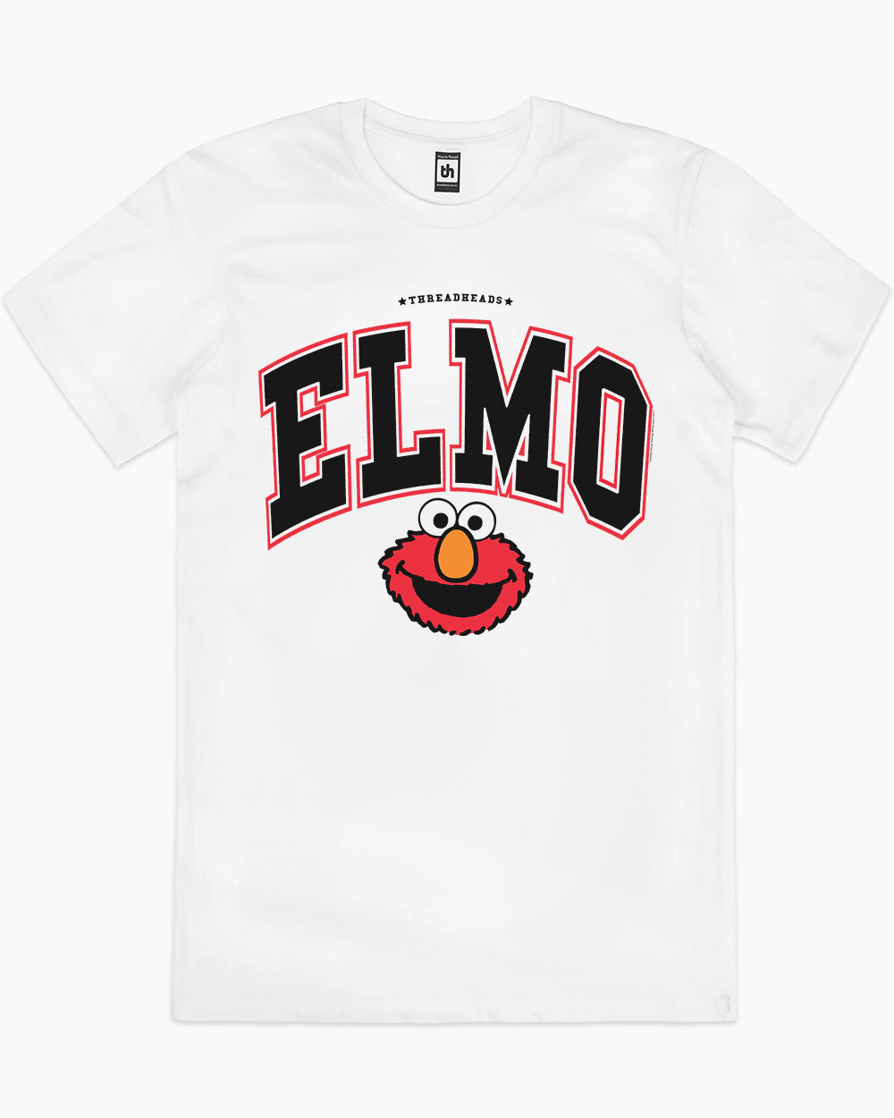 Kosmisch Asser Sluier Elmo College T-Shirt | Official Sesame Street Merch Europe | Threadheads