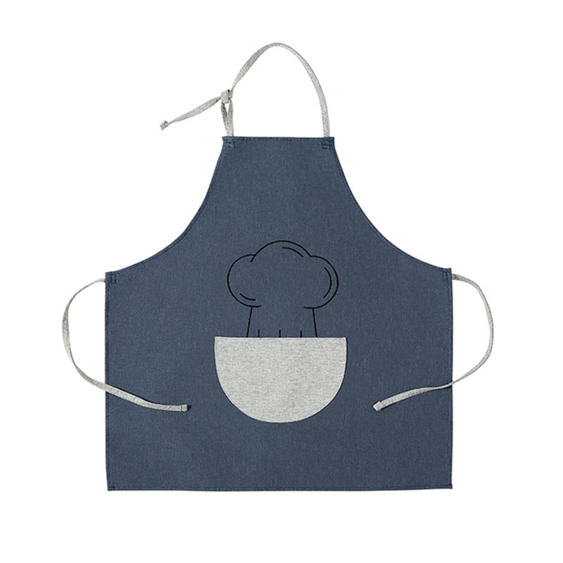 

Anti-fouling and Oil-proof Kitchen Apron for Home Cooking and Baking BBQ - Navy Blue