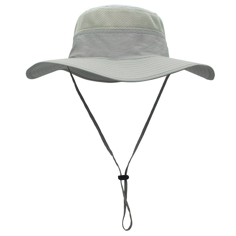 Outdoor Sunscreen Wide Brim Bucket Hat with Wind Lanyard UV Protection Mesh Beach Fishing Boonie Hat for Men Women - Light Grey
Outdoor Sunscreen Wide Brim Bucket Hat with Wind Lanyard UV Protection Mesh Beach Fishing Boonie Hat for Men Women - Light Grey