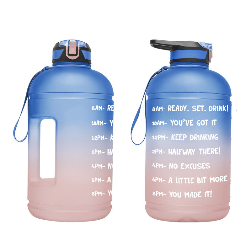 3.78L Gradient Straw Sports Kettle with Times Point Water Bottle for Outdoor Fitness - Blue + Pink
3.78L Gradient Straw Sports Kettle with Times Point Water Bottle for Outdoor Fitness - Blue + Pink
