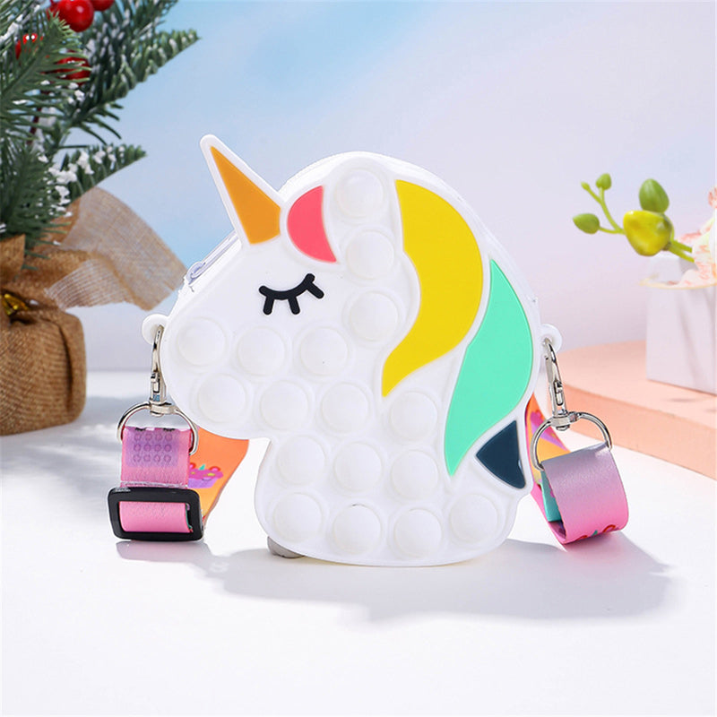 Pop It Fidget Silicone Coin Purse Fidget Toys Push Bubbles Toy Rainbow Unicorn Bubble Kids Wallet Crossbody Bags for Girls - White
Pop It Fidget Silicone Coin Purse Fidget Toys Push Bubbles Toy Rainbow Unicorn Bubble Kids Wallet Crossbody Bags for Girls - White