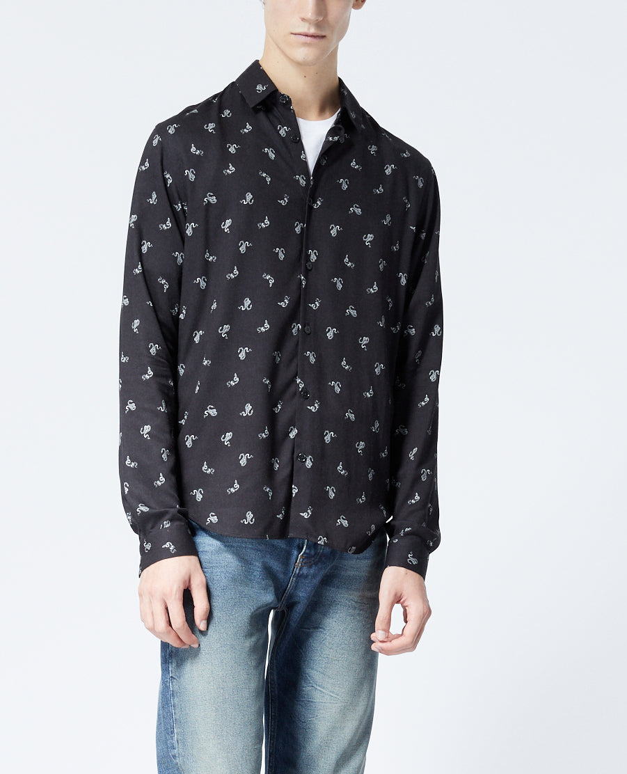 Chemise noire imprimée The Kooples seconde vie