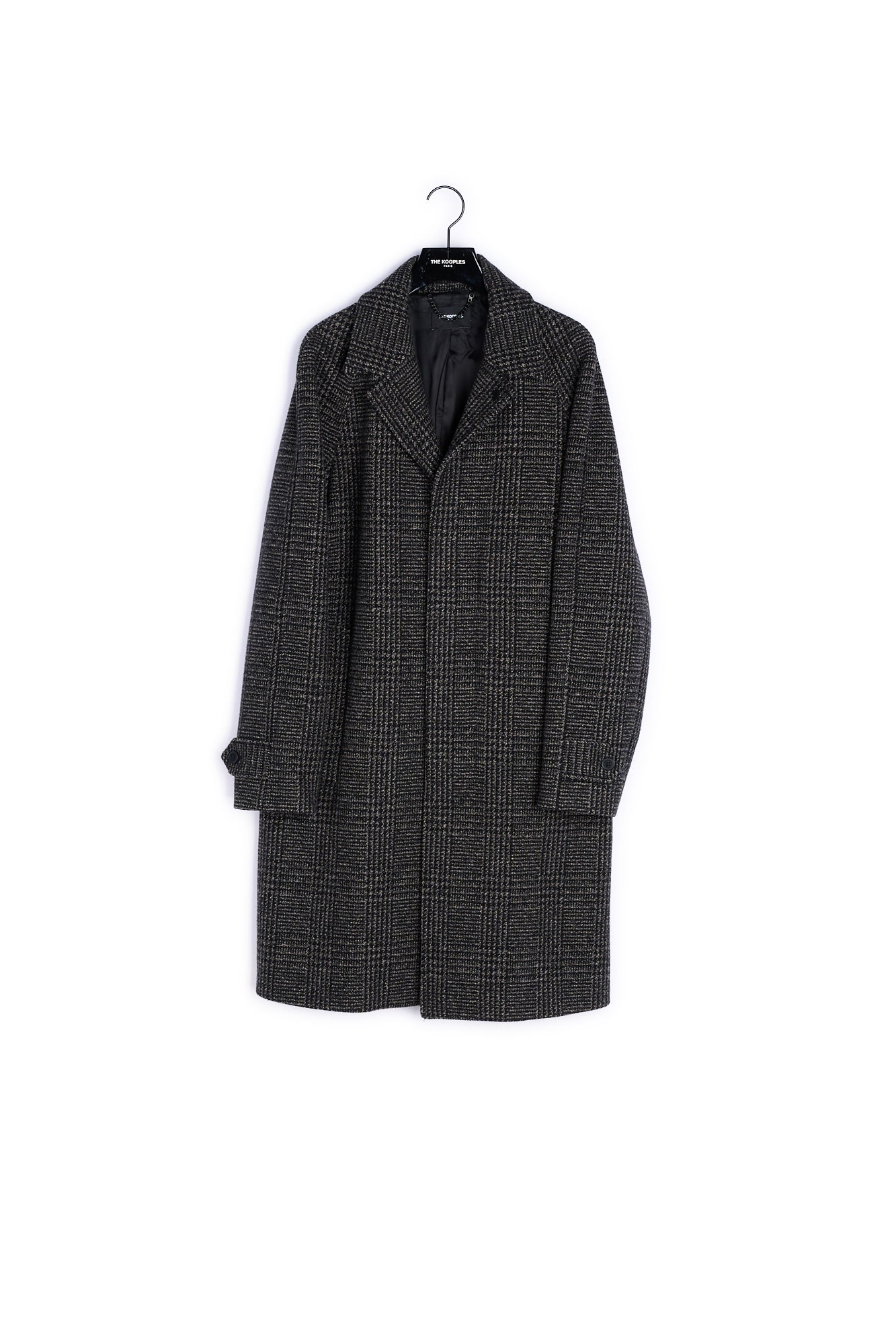 Manteau laine gris foncé à carreaux The Kooples seconde vie