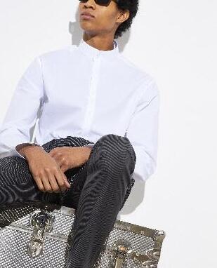 Chemise col montant en coton blanc The Kooples seconde vie