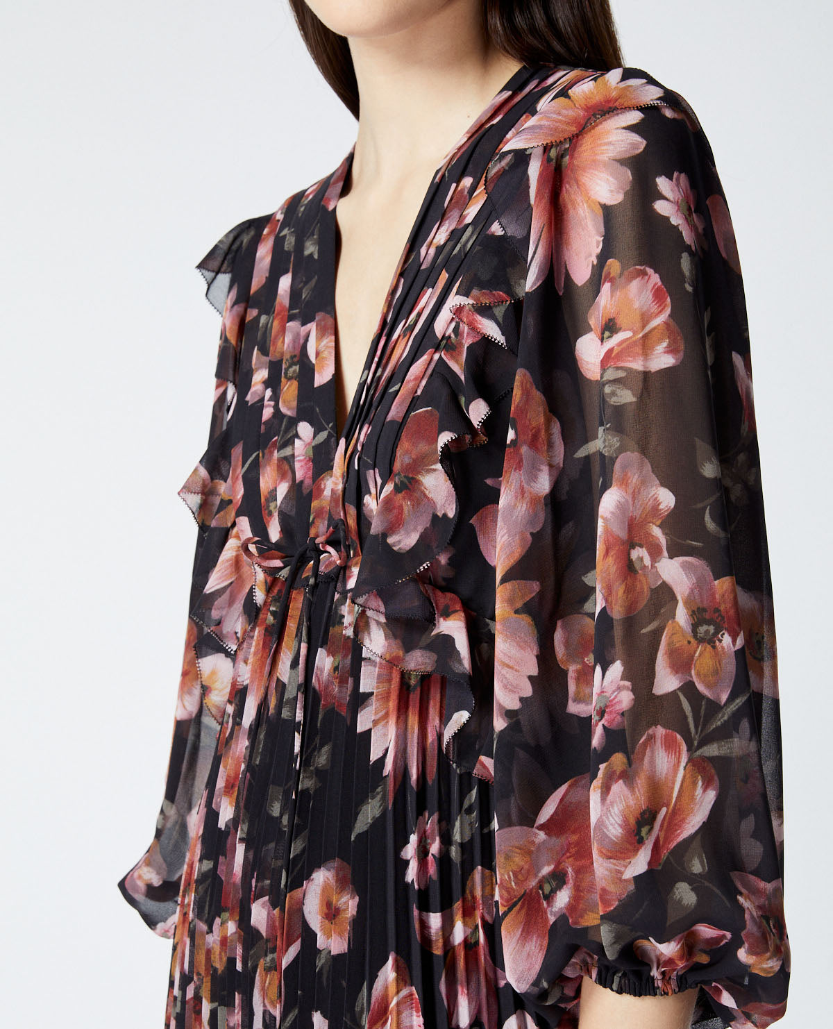 Robe courte imprimée détails plissés The Kooples seconde vie