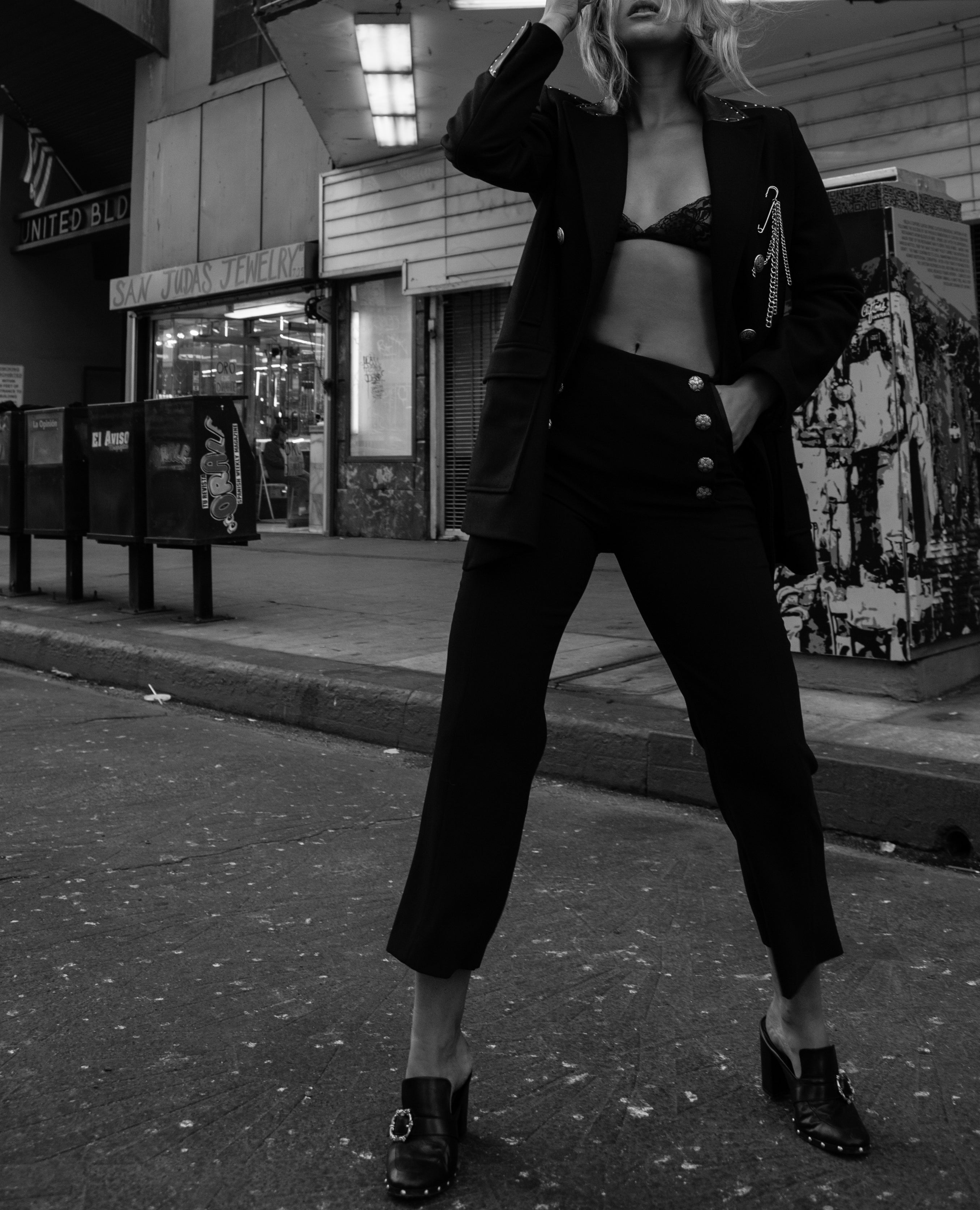 Pantalon taille haute noir détails gros-grain The Kooples seconde vie