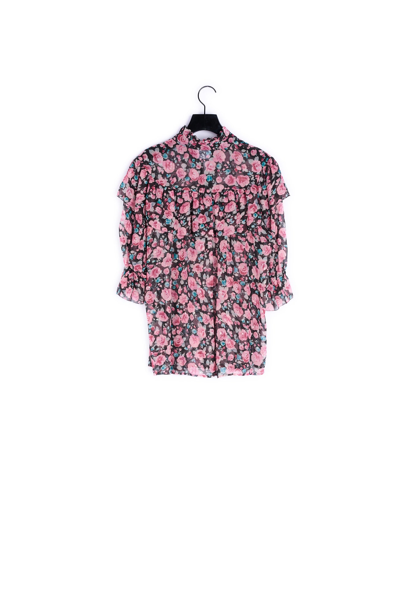 Top soie imprimé floral col montant The Kooples seconde vie