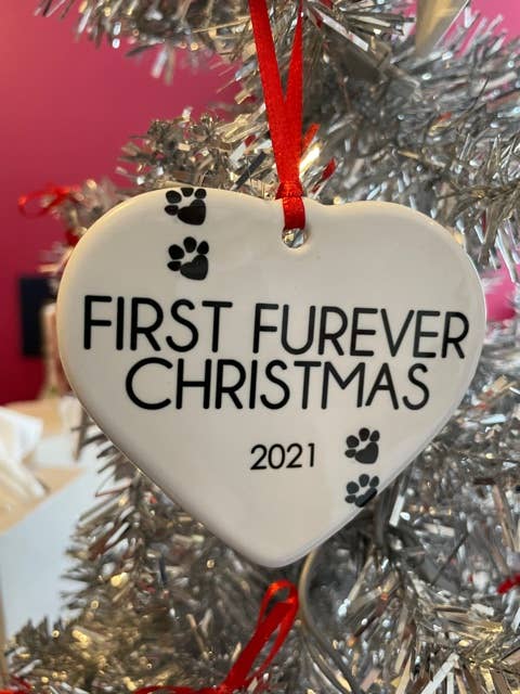 2021 First Furever Christmas Heart Ornament - Cat, Dog, Pet