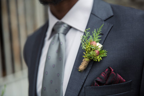 Prom Suit & Graduation Suit, slim fit, charcoal with white dress shirt and a silver tie.