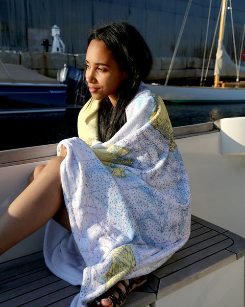 Asia onboard with a Cape and the Island Chart Blanket
