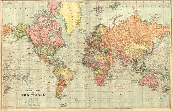 Stanford's World Map, c. 1920
