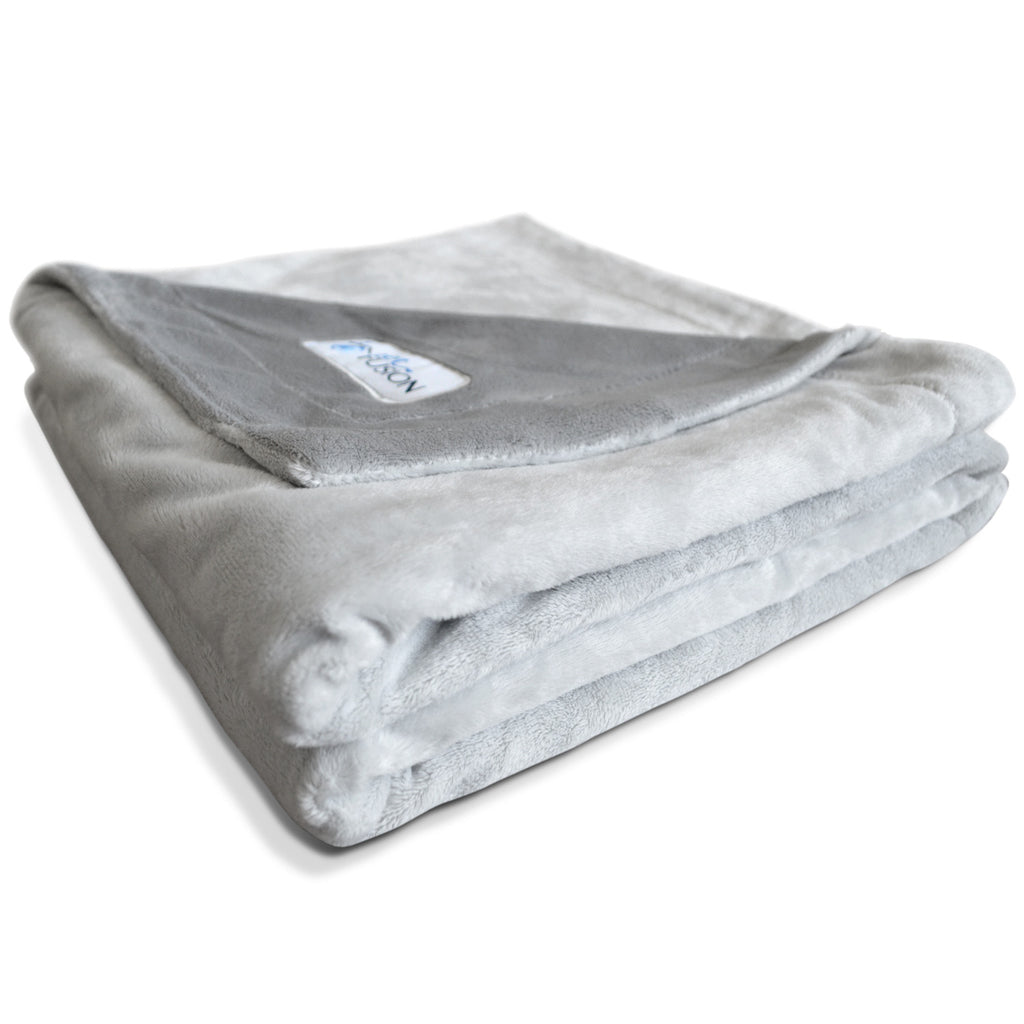 100% poliéster Blando Reversible Gray Micro Plush. 135 x 107 CM PetFusion Premium Plus Large Dog Blanket