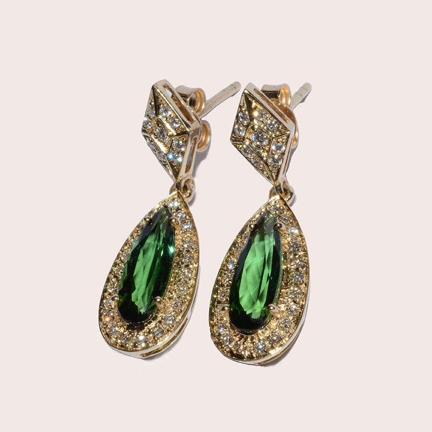 tourmaline diamond earrings