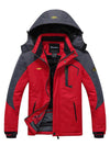 Red Men's Waterproof Ski Jacket Fleece Winter Coat Windproof Rain Jacket