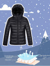 Boys Winter Windproof Lightweight Packable Puffer Hooded Down Jacket