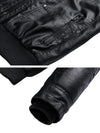 Mens Faux Leather Jacket with Removable Hood