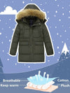Boy's Mid-Long Warm Winter Coat Quilted Fleece Lined Puffer Jacket