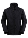 Black Men's Outdoor Front-Zip Windproof Softshell Jacket