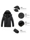 Men's Detachable Hood Waterproof Windbreaker Fleece Ski Jacket