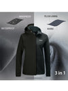 Women's Waterproof 3-in-1 Ski Jacket Warm Fleece Interchange Rain Jacket