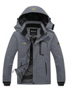DarkGrey Men's Waterproof Ski Jacket Fleece Winter Coat Windproof Rain Jacket