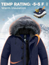 Men's Warm Puffer Jacket Winter Snow Coat Thickened Hooded Parka
