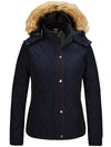 Women's Faux Fur Hooded Quilted Puffer Jacket Winter Coat