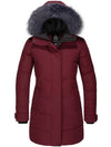 Women's Long Quilted Winter Coat Thicken Puffer Jacket with Faux Fur Hood