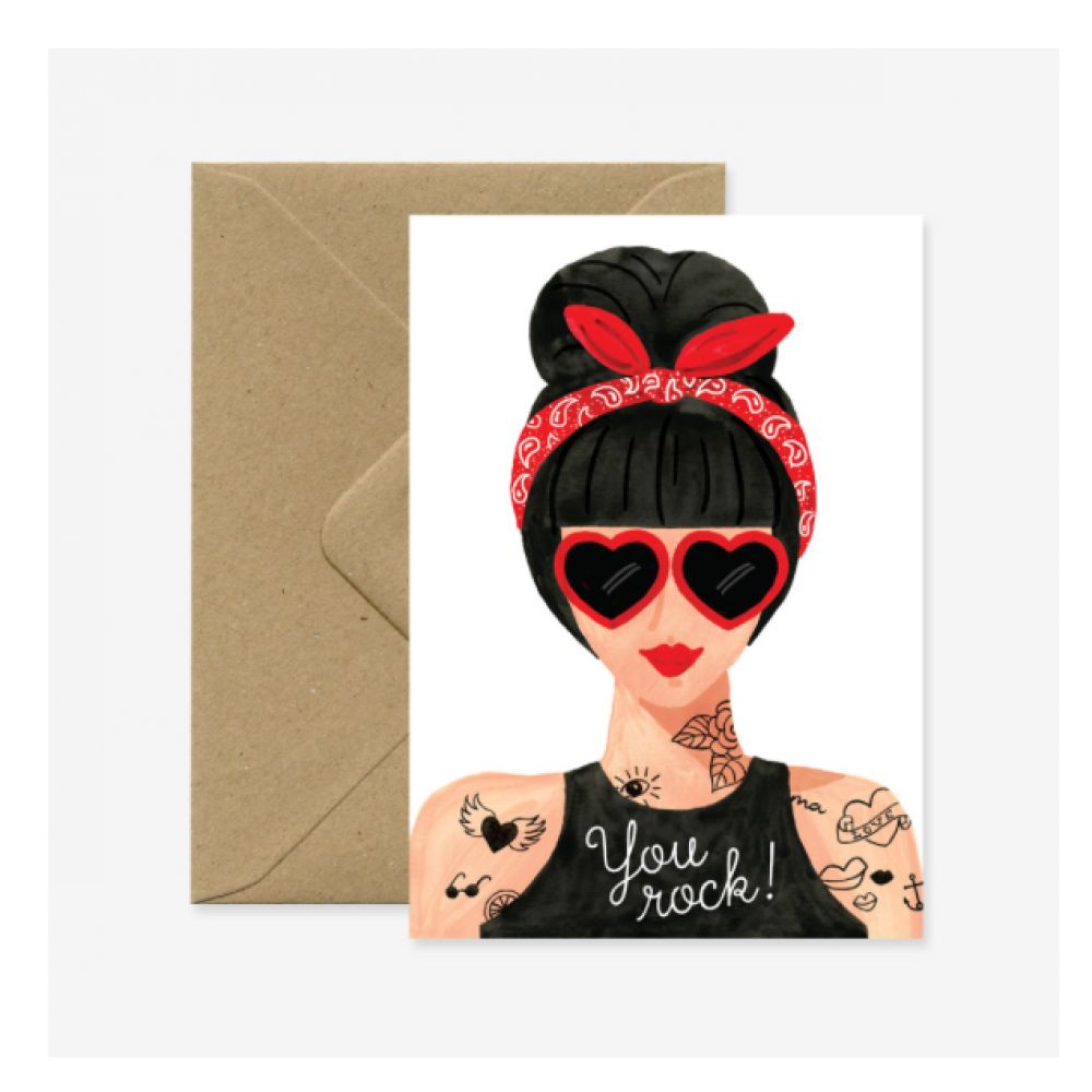 Carte you rock ! - Hipster girl - AWS