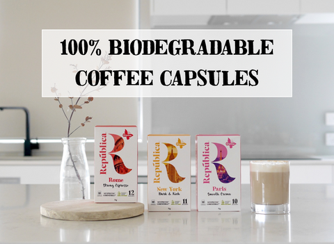 Republica Organic biodegradable coffee capsules pods