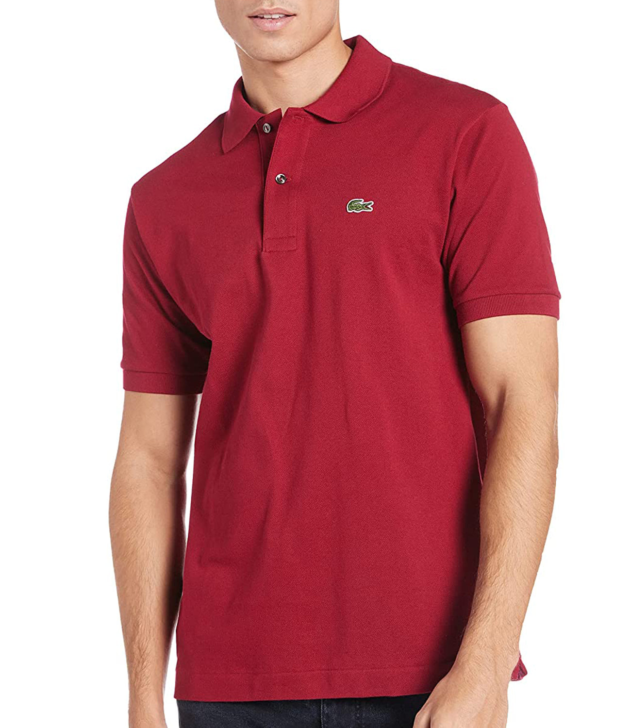 lacoste polo maroon