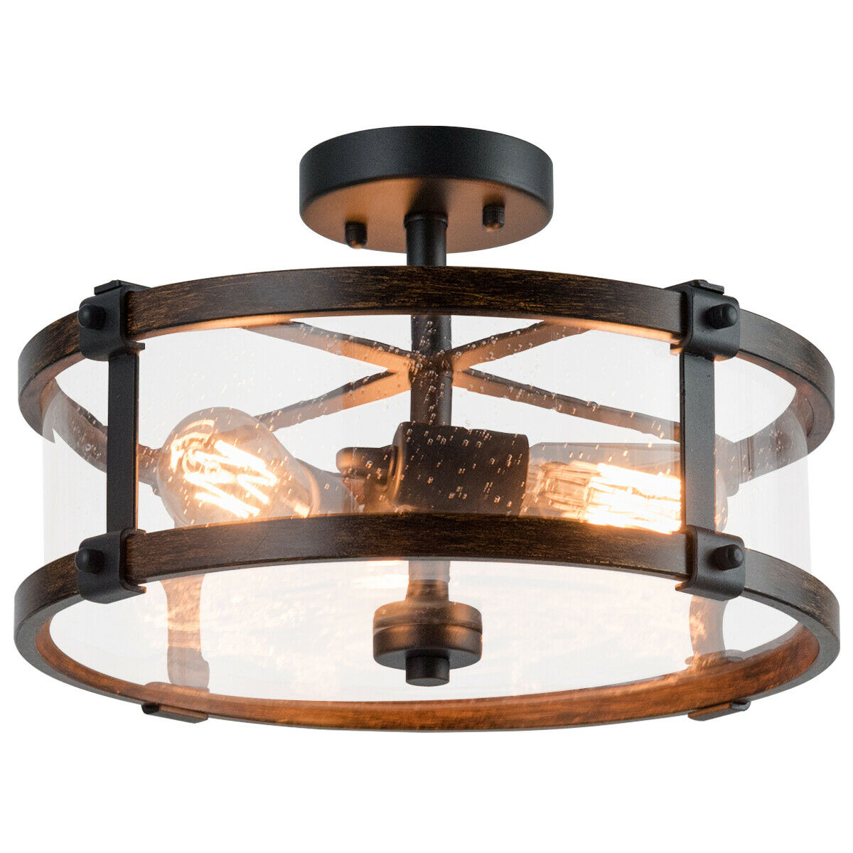 bubble glass flush mount light