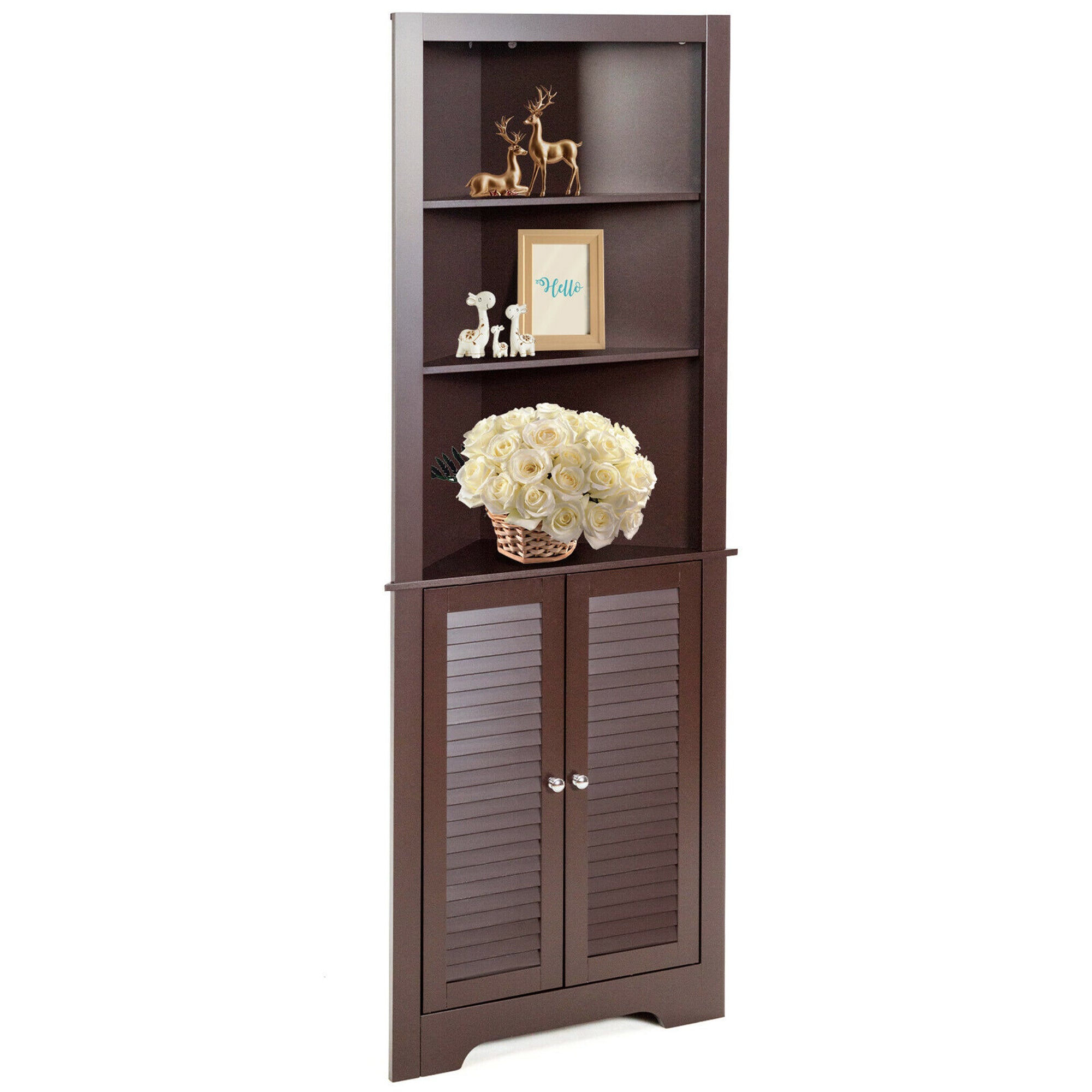 tall bathroom corner cabinet