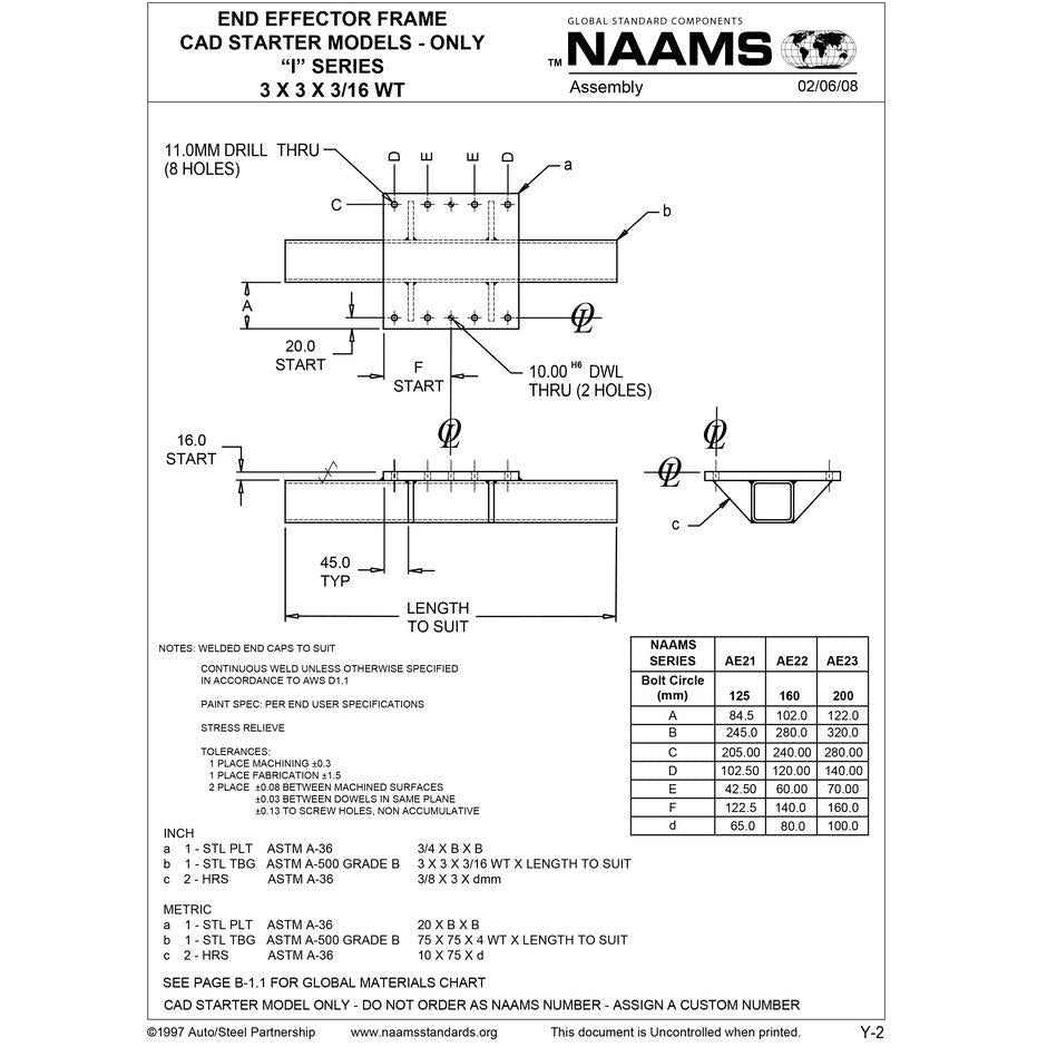 NAAMS End Effector Frame AE23 – Freer Tool and Supply