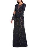 Women's Lace Bell Sleeve Gown