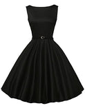 GRACE KARIN 1950s Vintage A-Line Swing High Tea Party Dress Summer Hepburn Cocktail Dress