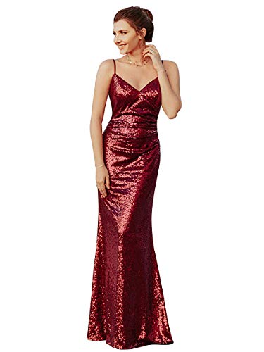 Ever-Pretty Women's Spaghetti Straps Long Sequin Mermaid Party Evening Dresses 07339