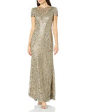 Women's Short Sleeve Sequin Lace Gown