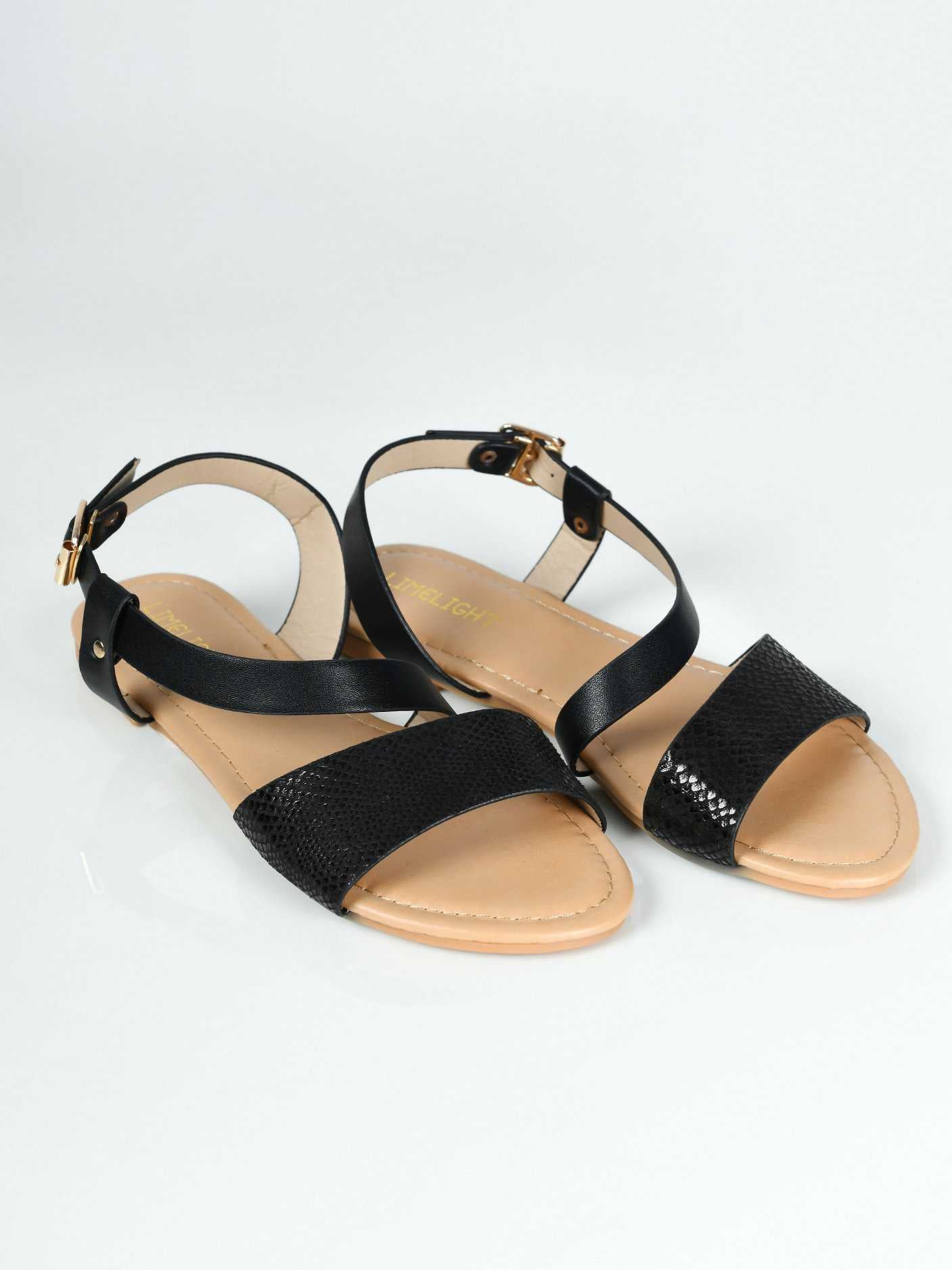 Limelight Textured Sandals - Black S0393-036-BLK 2019 | Limelight Sale 2020