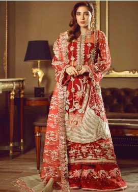 Maryam Hussain Meer Embroidered Chiffon Wedding Collection Design Gulaab 2019