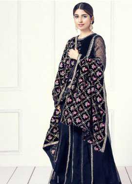 Sifona Embroidered Velvet Shawl Winter Collection Design 06 2019