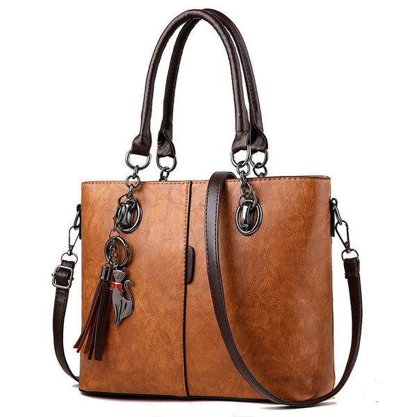 
    Women Eco Crossbody Tote Leather Handbag with Tassel – desireforleather
