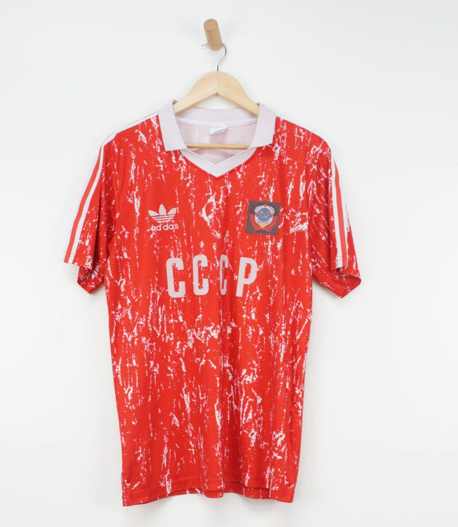 Abuelo Puede ser ignorado una taza de Vintage Adidas CCCP/USSR Red 1989-1991 Football Shirt – VintageFolk