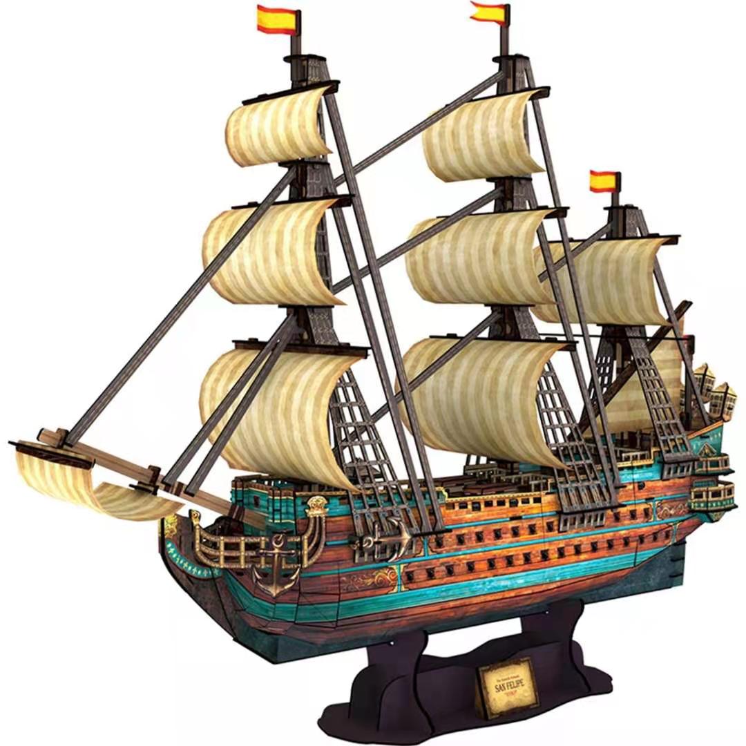 CubicFun 3D Puzzle Pirate Ship Model Ship and Boat Kit Vessel Set for Adults, 