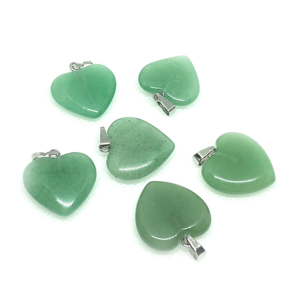 Colgante Corazón Piedra 20mm -Jade Verde - 1und