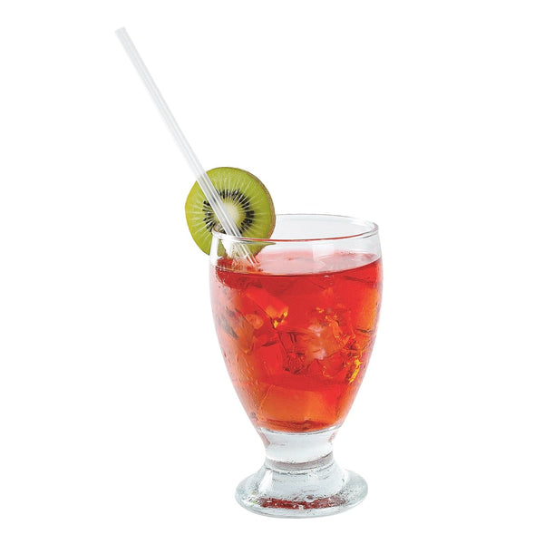 7.75" Jumbo Clear Paper Wrapped Straws in Beverage